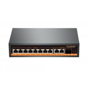 POE-H82G1F, сетевой коммутатор, PoE 8+2+1SFP портов, WatchDog.